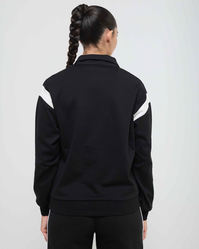 Hunnit Wave High Neck Sweatshirt and Straight Pants Co-ord Set Wave High Neck Sweatshirt and Straight Pants Co-ord Set
