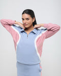 Wave Polo Neck with Straight Pants Co-ord Set