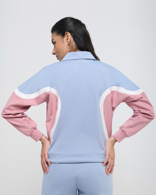Wave Polo Neck with Straight Pants Co-ord Set