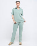 Essential Polo Neck Half Sleeve & Straight pants co-ord set