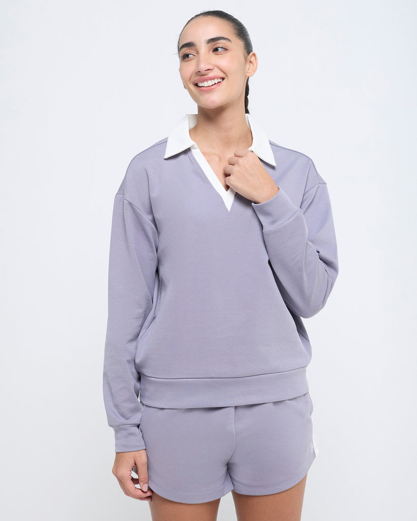 Hunnit Vintage Polo Neck Sweatshirt Vintage Polo Neck Sweatshirt