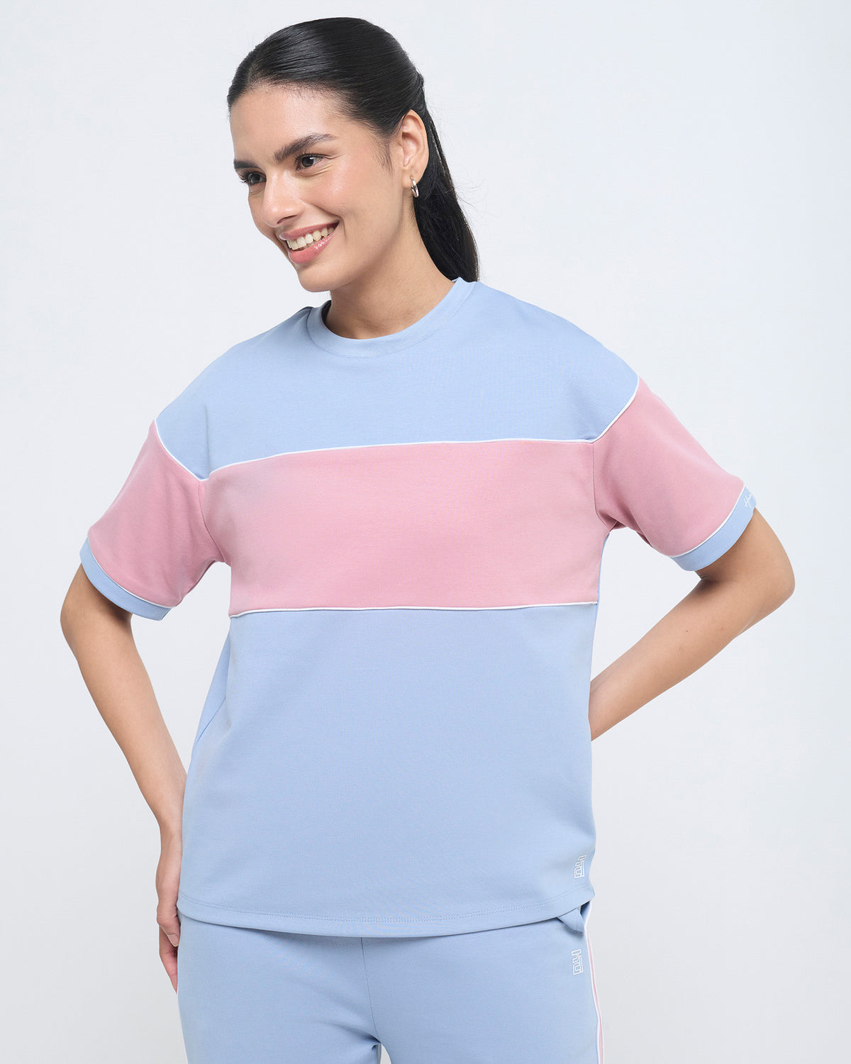 Wave CrewNeck Top with Straight Pants Co-ord Set