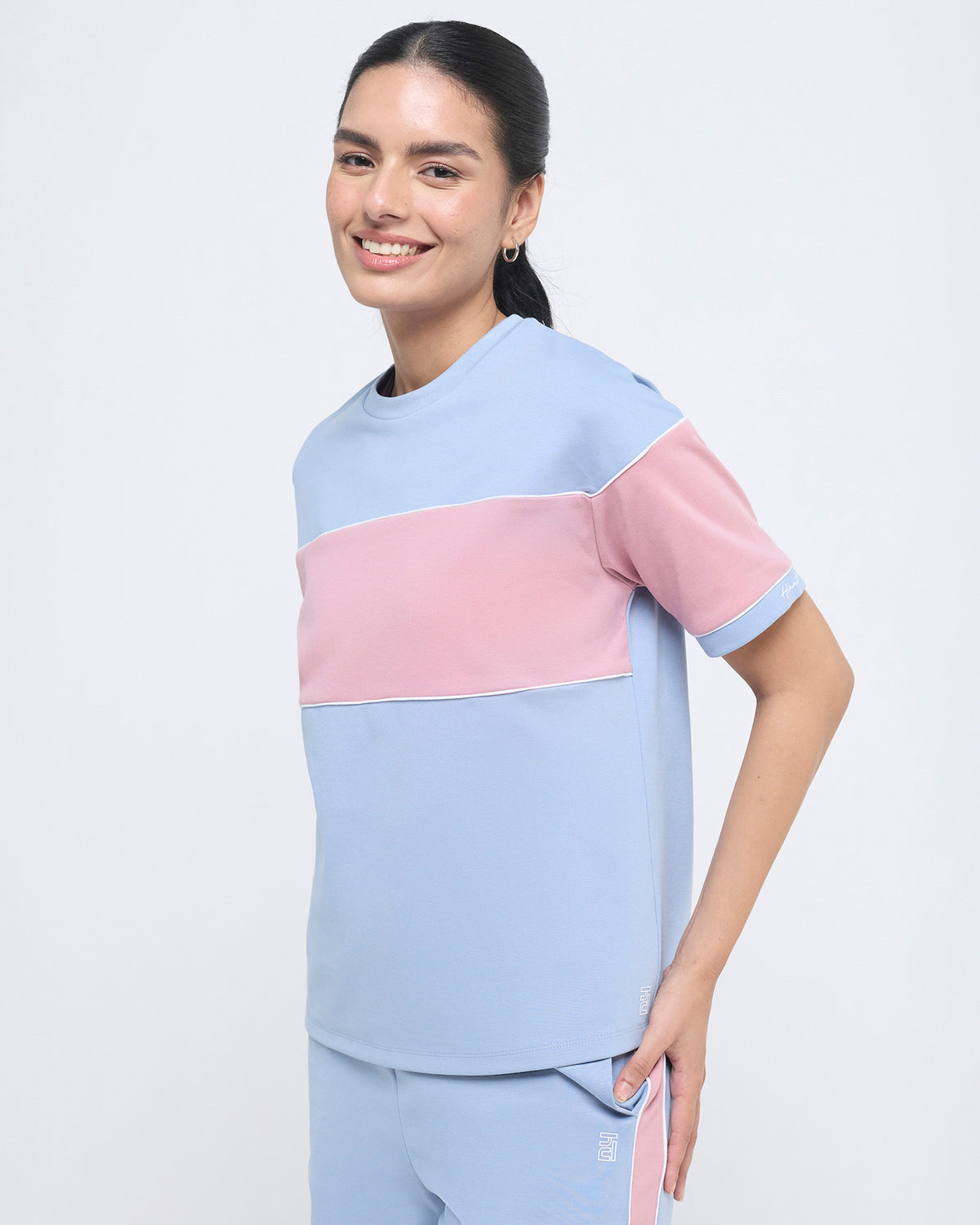 Wave Crewneck Half Sleeve Top