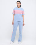 Wave CrewNeck Top with Straight Pants Co-ord Set