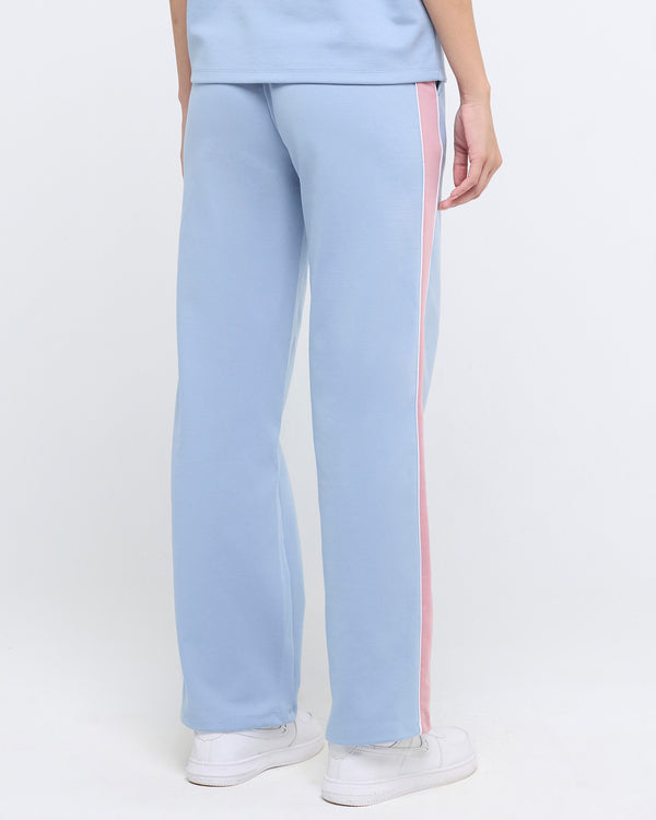 Wave High Neck Sweatshirt and Straight Pants Co-ord Set