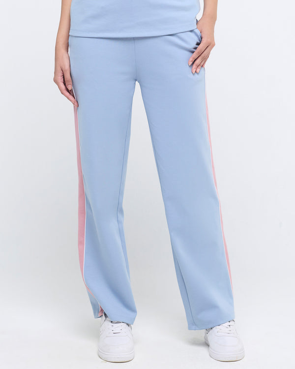 Wave High Neck Sweatshirt and Straight Pants Co-ord Set