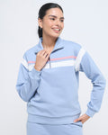 Wave High Neck Sweatshirt and Straight Pants Co-ord Set