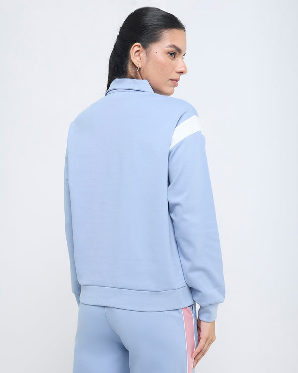 Wave High Neck Sweatshirt and Straight Pants Co-ord Set