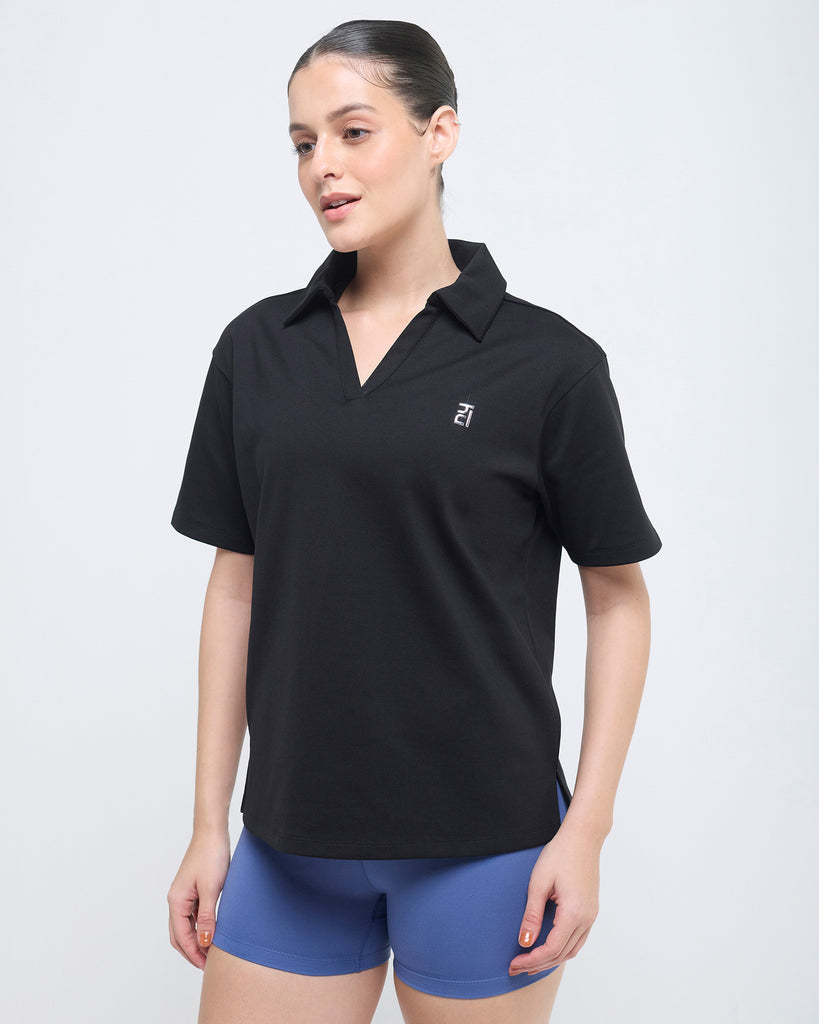 Hunnit Essential Polo Neck Half Sleeve Essential Polo Neck Half Sleeve