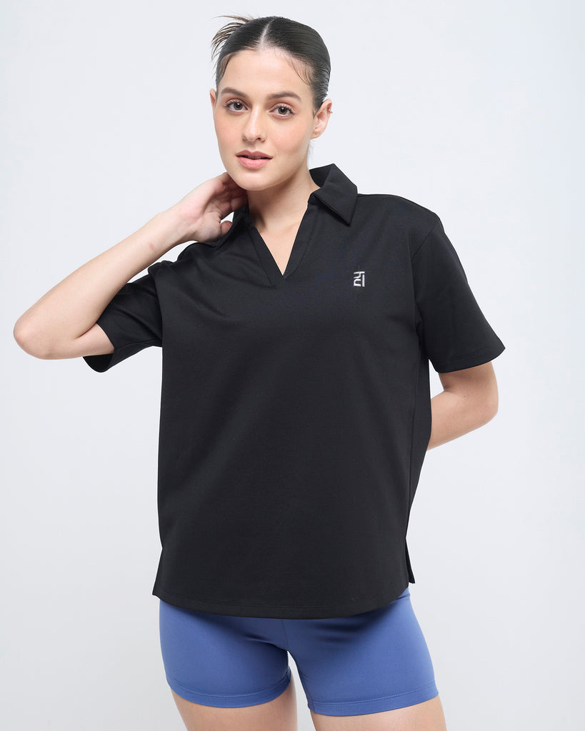Hunnit Essential Polo Neck Half Sleeve Essential Polo Neck Half Sleeve