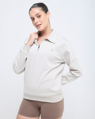 Essential Polo Neck Sweatshirt - 1/4th Zipper