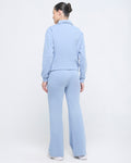 Essential Polo Neck 1/4th Zipper & Flare Pants Co-ord Set