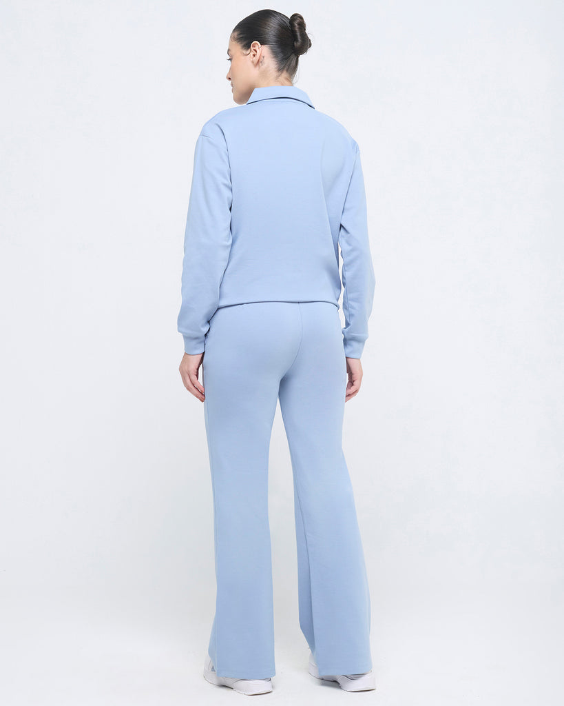 Hunnit Essential Polo Neck 1/4th Zipper & Flare Pants Co-ord Set Essential Polo Neck 1/4th Zipper & Flare Pants Co-ord Set
