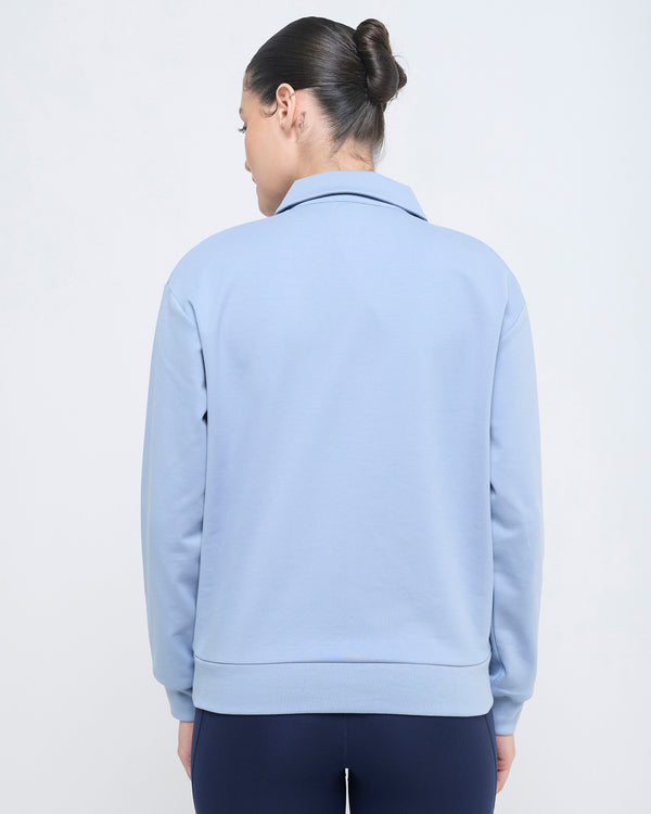 Essential Polo Neck 1/4th Zipper & Flare Pants Co-ord Set