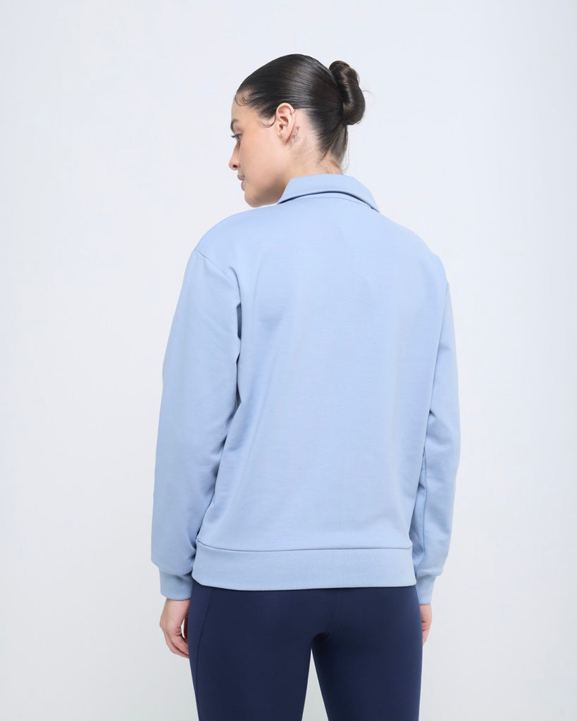 Hunnit Essential Polo Neck Sweatshirt - 1/4th Zipper Essential Polo Neck Sweatshirt - 1/4th Zipper