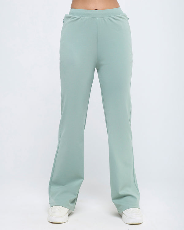 Essential Polo Neck 1/4th Zipper & Flare Pants Co-ord Set