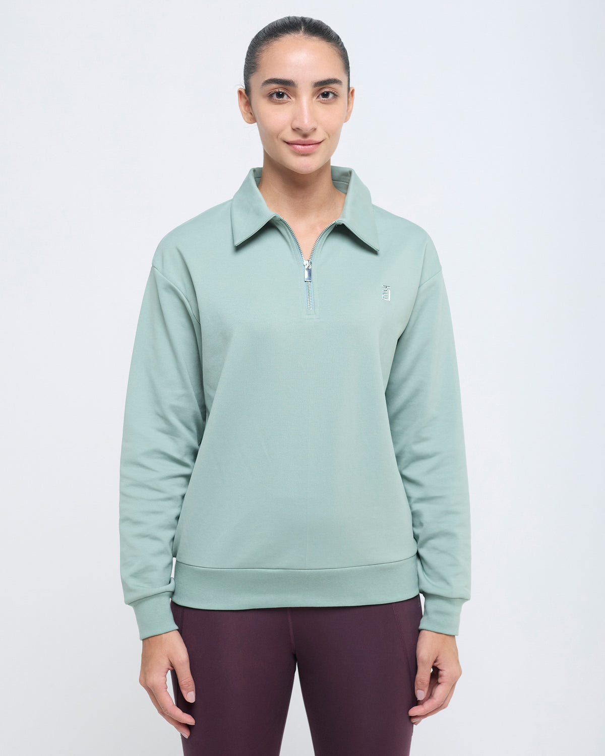 Essential Polo Neck Sweatshirt - 1/4th Zipper