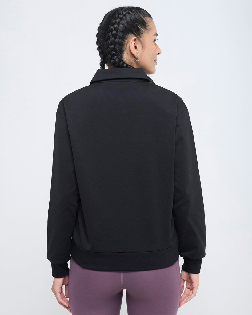 Hunnit Essential Polo Neck 1/4th Zipper & Flare Pants Co-ord Set Essential Polo Neck 1/4th Zipper & Flare Pants Co-ord Set