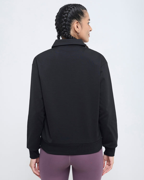 Essential Polo Neck Sweatshirt - 1/4th Zipper