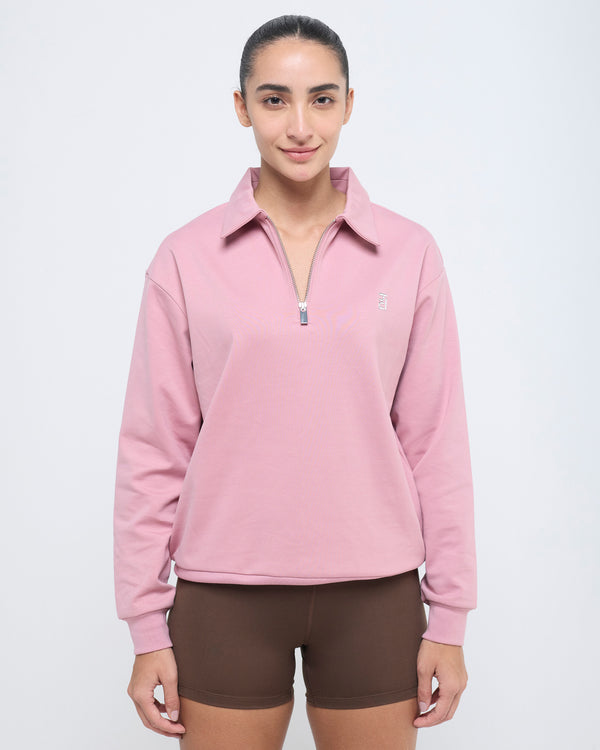 Essential Polo Neck Sweatshirt - 1/4th Zipper