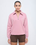 Essential Polo Neck 1/4th Zipper & Flare Pants Co-ord Set