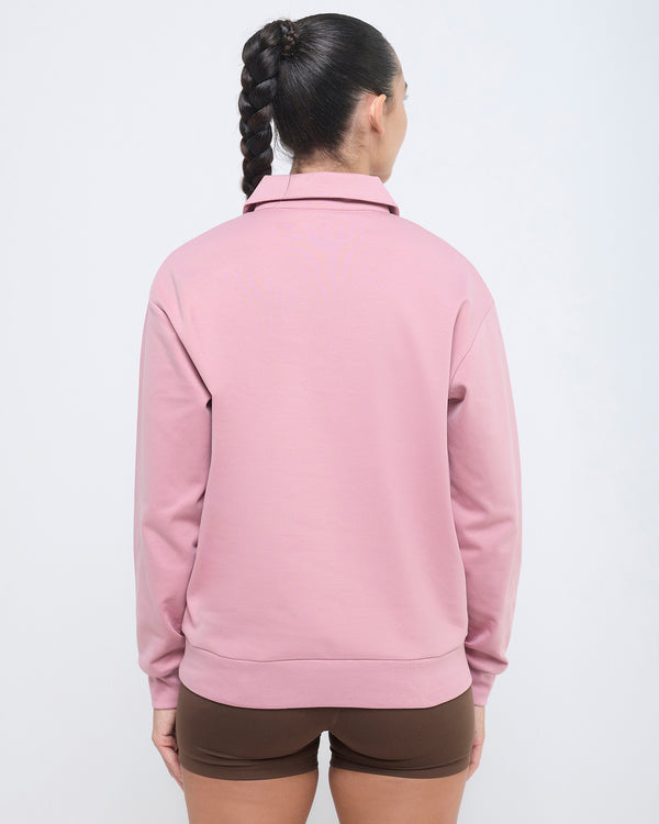 Essential Polo Neck 1/4th Zipper & Flare Pants Co-ord Set