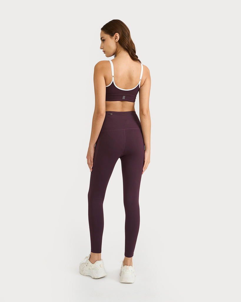 Hunnit Zen Halo Sports Bra & Ankle Length Leggings Co-ord Set 