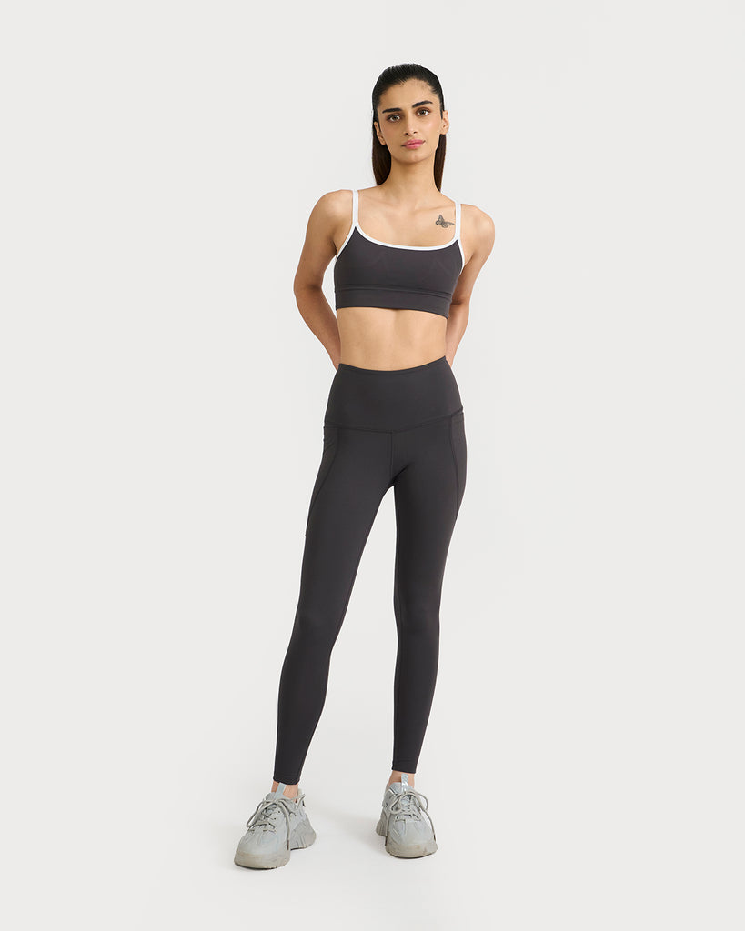 Hunnit Zen Halo Sports Bra & Ankle Length Leggings Co-ord Set 