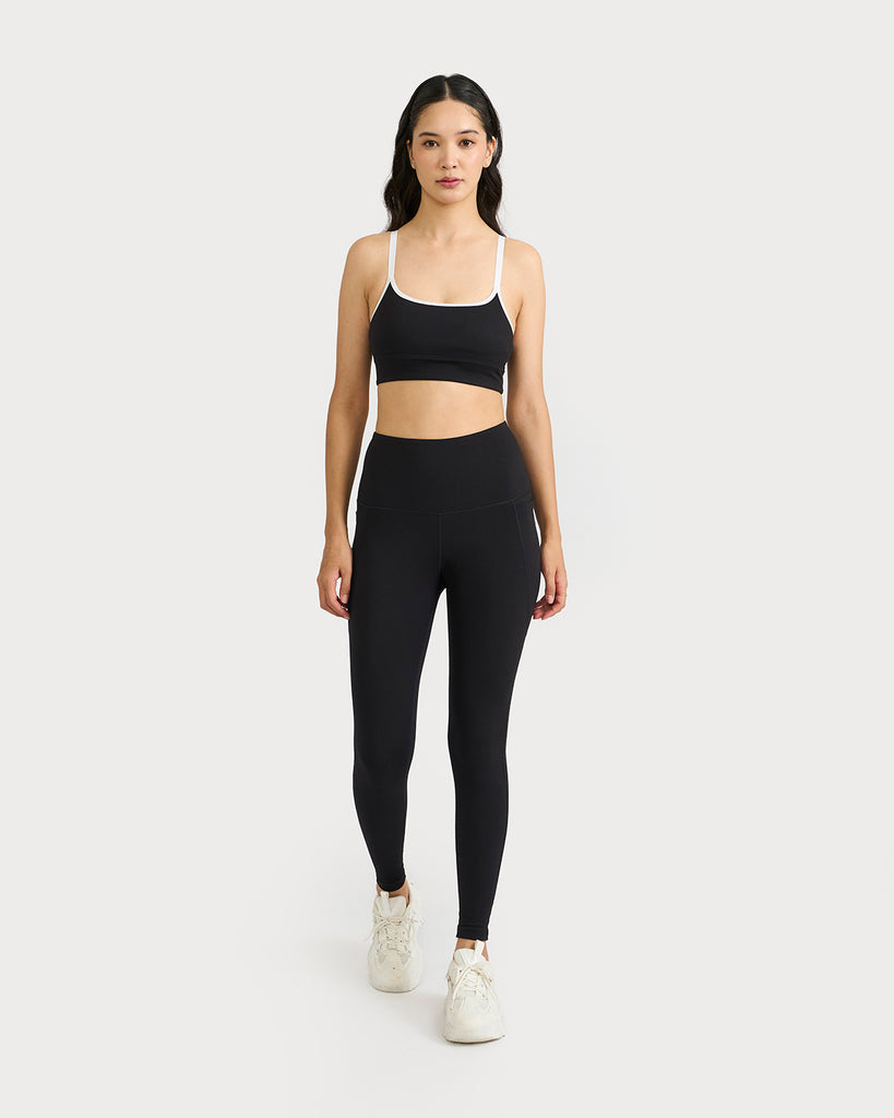Hunnit Zen Halo Sports Bra & Ankle Length Leggings Co-ord Set 