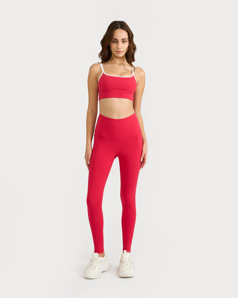 Hunnit Zen Halo Sports Bra & Ankle Length Leggings Co-ord Set 