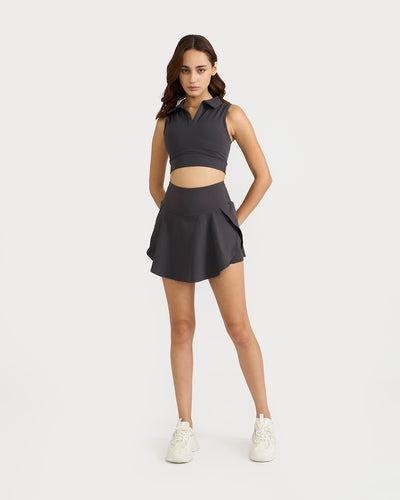 Zen Nova Skorts & polo neck 2 in 1 Sports Bra Co-ord Set