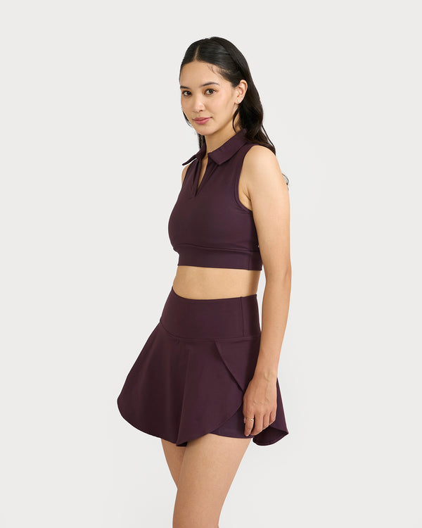 Zen Nova Skorts & polo neck 2 in 1 Sports Bra Co-ord Set