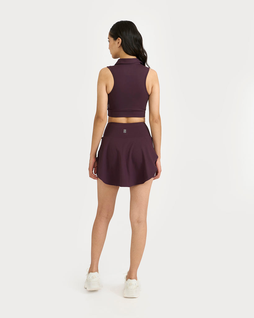 Hunnit Zen Nova Skorts & polo neck 2 in 1 Sports Bra Co-ord Set 