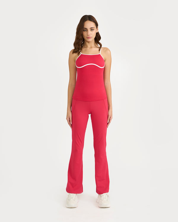 Zen halo top with in-built bra & Flare pants Co-Ord Set