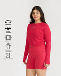 Zen Cycling Shorts & Full Sleeve Crop top Co-ord set