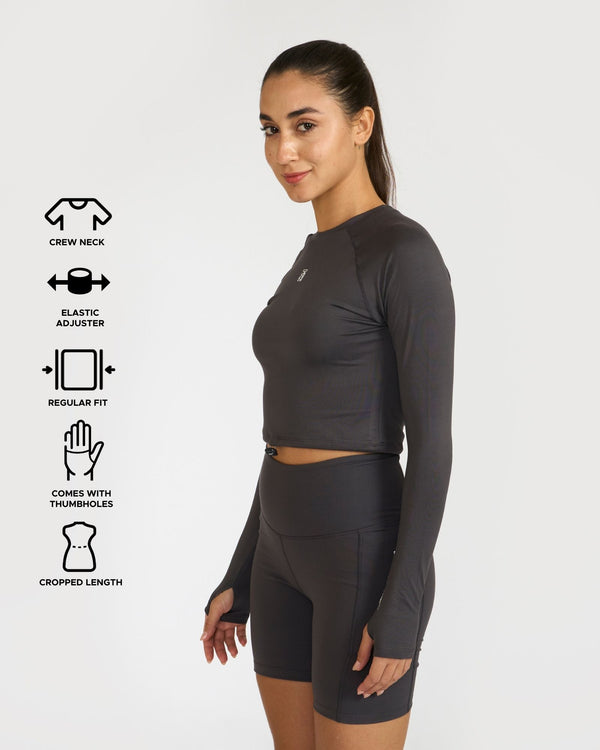 Zen Cycling Shorts & Full Sleeve Crop top Co-ord set