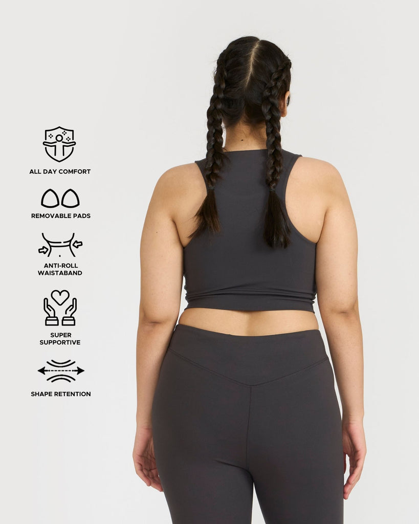 Hunnit Zen Seamless Leggings and 2-in-1 Crop Top Co-ord Set Zen Seamless Leggings and 2-in-1 Crop Top Co-ord Set