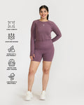Zen Cycling Shorts & Full Sleeve Crop top Co-ord set