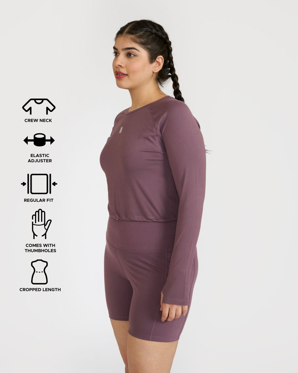 Zen Cycling Shorts & Full Sleeve Crop top Co-ord set