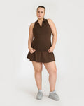 Zen Polo Neck Top with in-Built Sports Bra