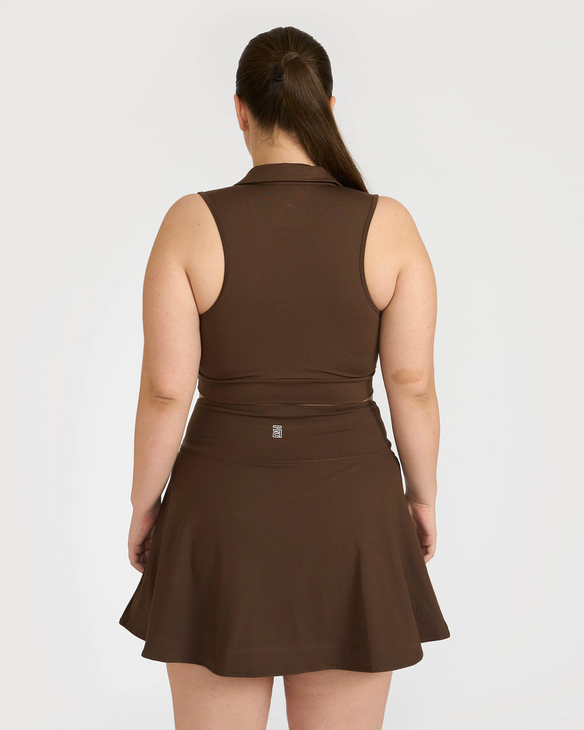 Zen Cheerful Skort and Polo-Neck 2-in-1 Crop Top Co-ord Set