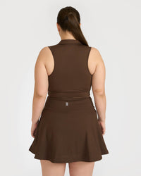 Zen Cheerful Skort and Polo-Neck 2-in-1 Crop Top Co-ord Set