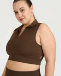 Zen Cheerful Skort and Polo-Neck 2-in-1 Crop Top Co-ord Set
