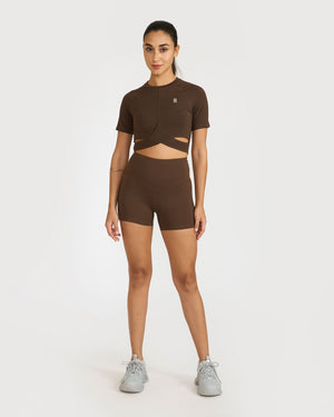 Zen Shorts & Front Wrap crop top Co-ord Set