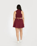 Zen Cheerful Skort and Polo-Neck 2-in-1 Crop Top Co-ord Set