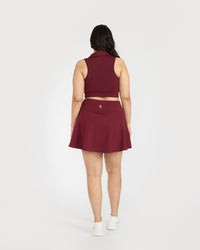 Zen Cheerful Skort and Polo-Neck 2-in-1 Crop Top Co-ord Set