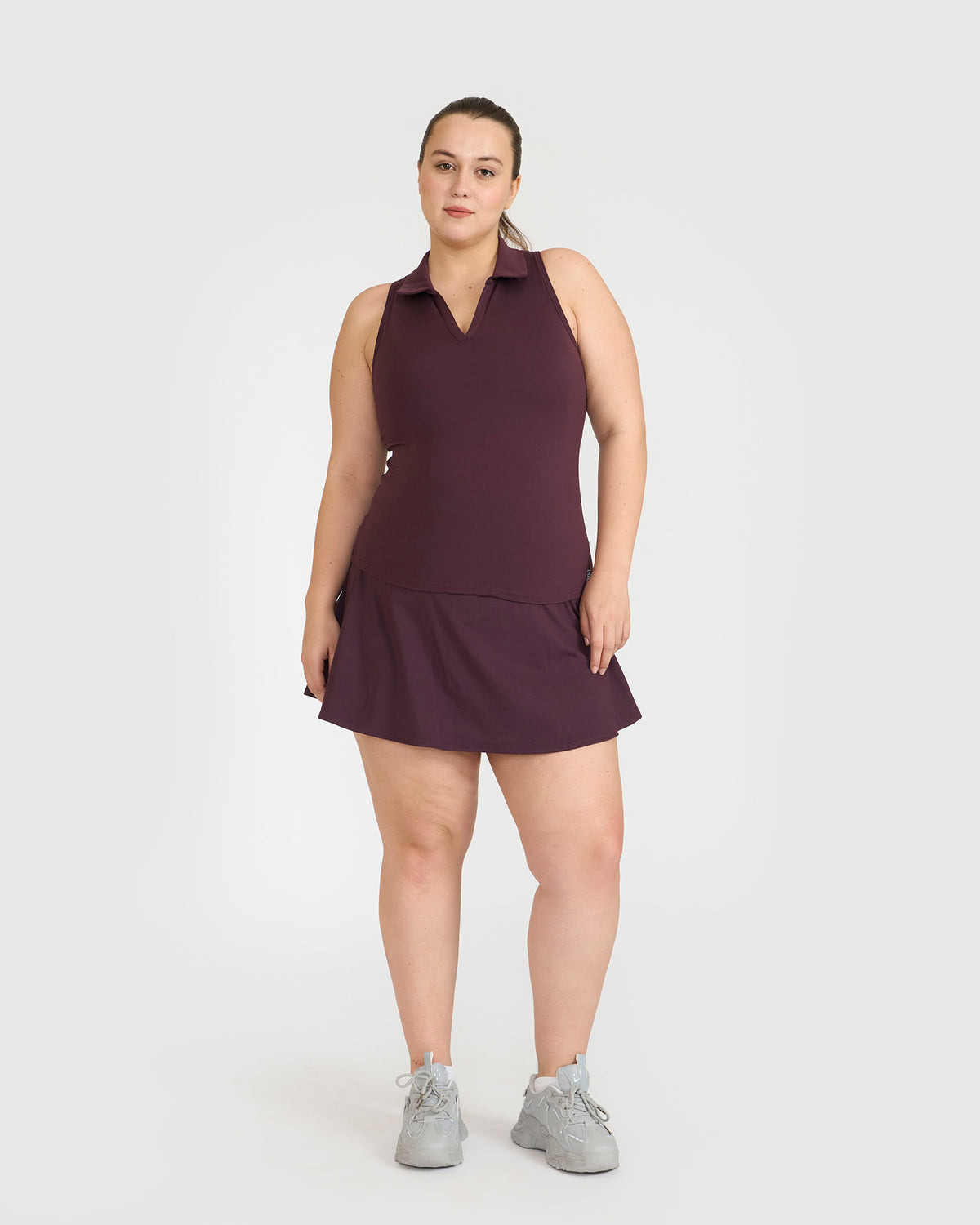 Zen Polo Neck Top with In-built sports bra & Cheerful Skorts Co-Ord Set