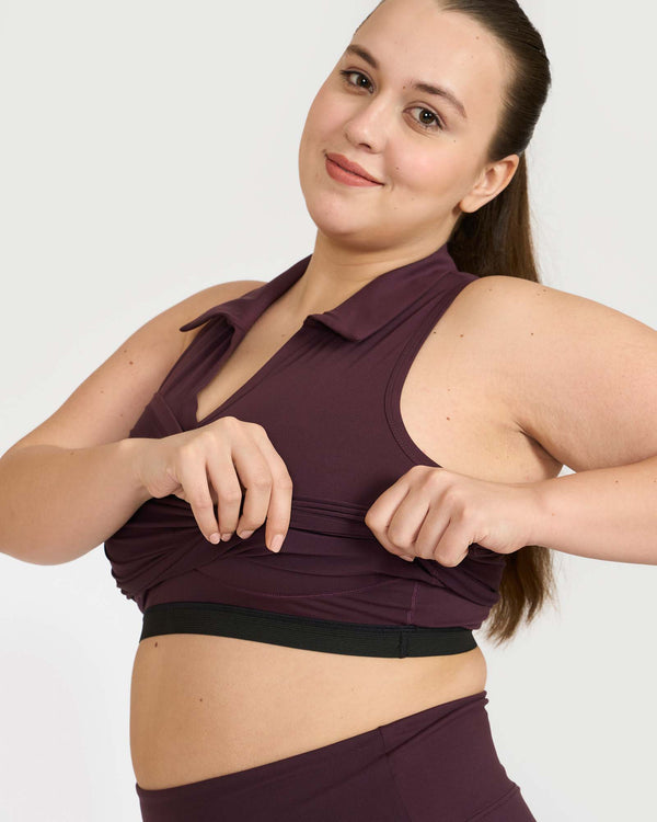 Zen Polo Neck Top with in-Built Sports Bra