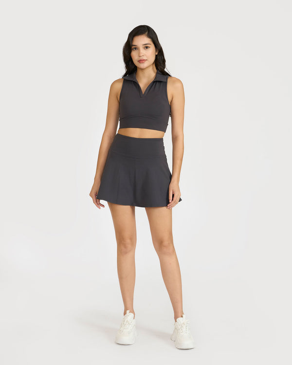 Zen Polo-Neck 2-in-1 Crop Top