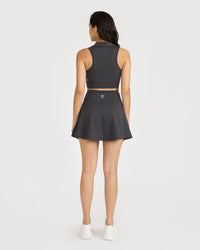Zen Cheerful Skort and Polo-Neck 2-in-1 Crop Top Co-ord Set